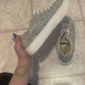 Women's Silver Glitter Sneakers